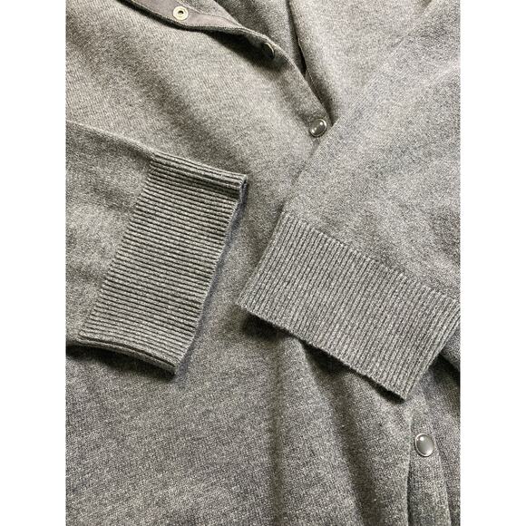 Catherines Soft Pearl Snap Front Cardigan Sweater Womens Plus Sz 3X Grey 26/28W - Picture 7 of 7